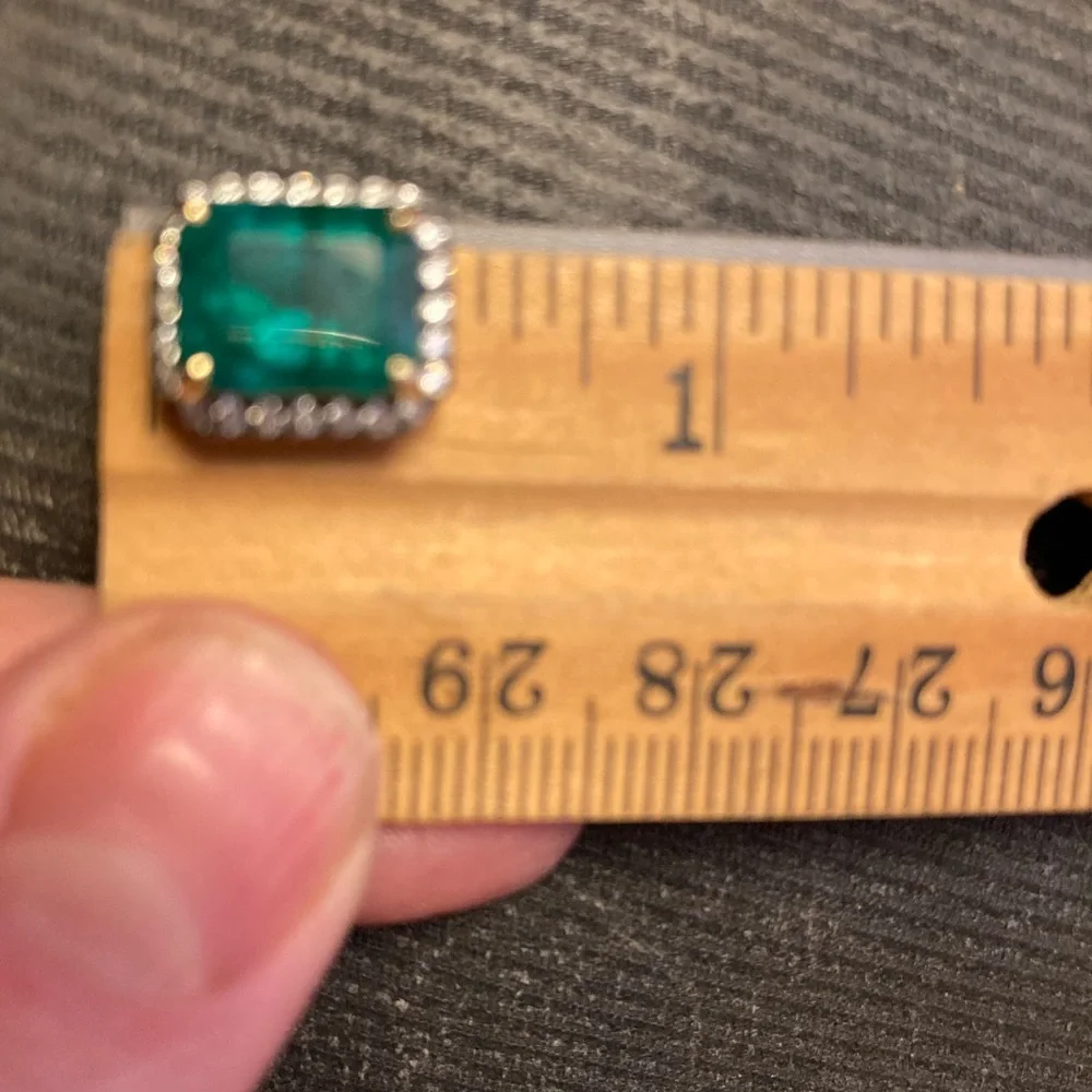 3.19 Carat Natural Emerald 14k diamond charm *CHARM ONLY* - Picture 9 of 17